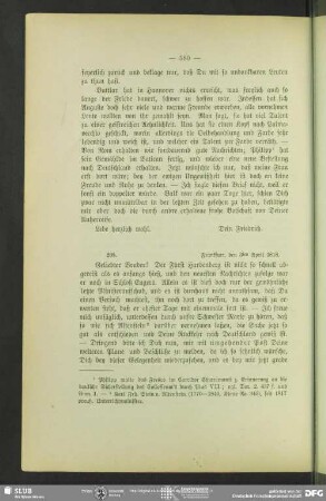 Friedrich von Schlegel an August Wilhelm von Schlegel, Frankfurt am Main, 03.04.1818