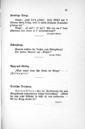 Kurz und bündig.