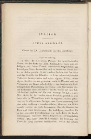 Italien. Erster Abschnitt. Meister des XV. Jahrhunders und ihre Nachfolger.