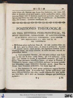 Positiones Theologicae.