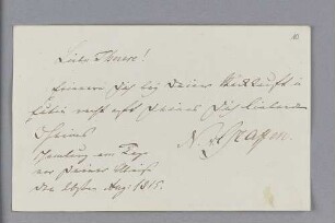 N. von Graffen. – Hamburg, 26.08.1815