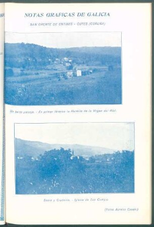 Notas gráficas de Galicia : [Vistas de] San Orente de Entines - Cutes (Coruña)