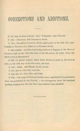 Corrections and additions