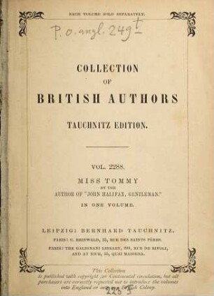 Miss Tommy : a mediaeval romance