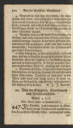 10. Von der Einigkeit, Sanftmuth und Versöhnlichkeit