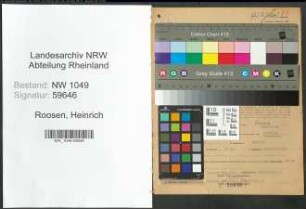 Entnazifizierung Heinrich Roosen , geb. 17.07.1905 (Landwirt)