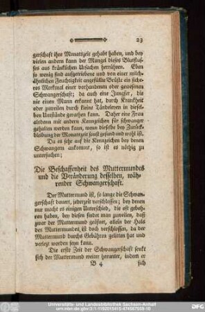 Die Beschaffenheit des Muttermundes und die Veränderung desselben, währender Schwangerschaft.