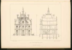 Villa Riehen: Schnitt und Ansicht (aus: Stadt- und Landhäuser, hrsg. von Ernst Wasmuth, Berlin 1894)