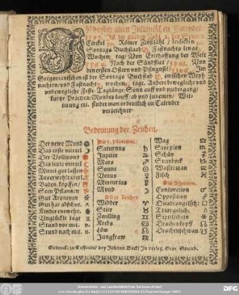 In diesem alten Julianischen Calender/ 1597. Ist die gülden Zahl 2. ...