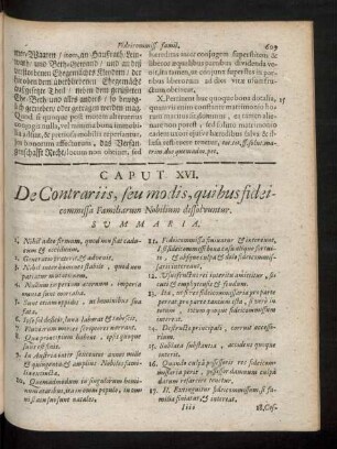 Caput XVI. De Contrariis, seu modis, quibus fideicommissa Familiarum Nobilium dissolvuntur