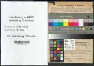 Entnazifizierung Christian Schallenberg , geb. 18.08.1877 (Schreiner)