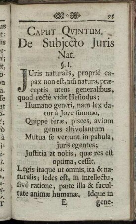 Caput Quintum. De Subjecto Juris Nat.