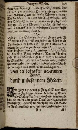 Von der bestrafften liederlichen Zungen, durch unbesonnene Reden.
