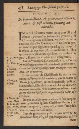 Caput XI. De benedictione, & gratiarum ...