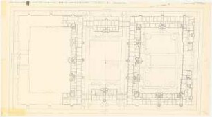 Wohnhausbauten der Reichsbank Berlin, Berlin-Schmargendorf. Cunostraße, Forckenbeckstraße, Kissinger Platz, Block Q Häuser 23 -46: Grundriss Erdgeschoss 1:200, (von Inv.nr. 39042)