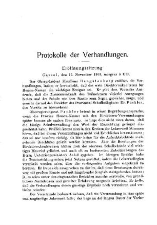 Eröffnungssitzung : [Protokolle der Verhandlungen]