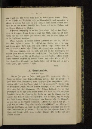 13. Vaterlandsliebe.