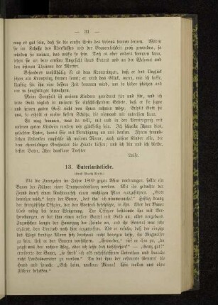 13. Vaterlandsliebe.