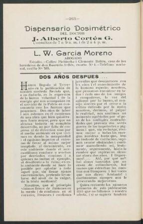 Dos años despues....