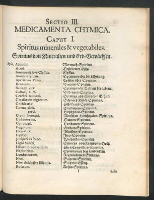 Sectio III. Medicamenta Chymica.