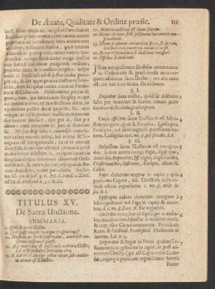Titulus XV. De Sacra Unctione