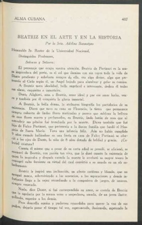 Beatriz en el Arte y en la Historia