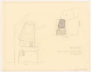 Geschäftshaus und Kino Tauentzienstraße 19-19a, Berlin-Schöneberg: Teilneubau als Kino: Grundriss 1:200, Lageplan 1:500