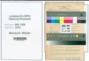 Entnazifizierung Wilhelm Merzenich , geb. 08.12.1904 (Landwirt)