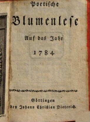 Musenalmanach. 1784