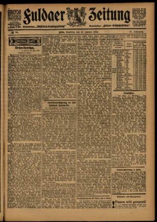Dritte Ausgabe vom Samstag, den 30. Januar 1904.