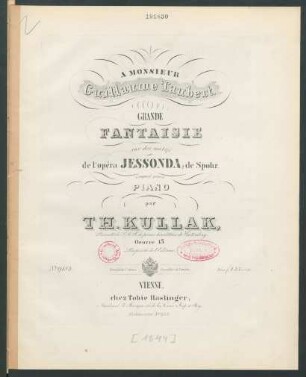 Grande Fantaisie sur des motifs de l'opéra: Jessonda, de Spohr. ; Oeuvre 15