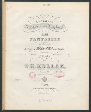 Grande Fantaisie sur des motifs de l'opéra: Jessonda, de Spohr. ; Oeuvre 15