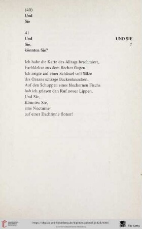 Und Sie, könnten Sie?