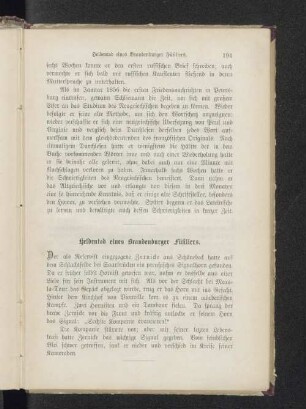 Heldentod eines Brandenburger Füsiliers.