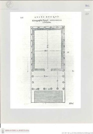 Iusti Rycqui De Capitolo Romano commentarius: ..., Seite 156: Ichnographia Templi Concordiae è Palladio.