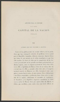 Apuntes para el estudio de la cuestión Capital de la Nación - (Continuación)