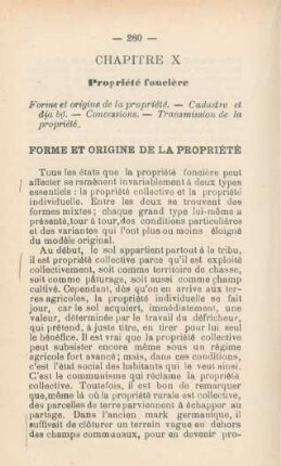 Forme et origine de la propriété