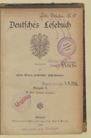 Teil 6 = 6. Schuljahr, [Schülerband]: [Teil 6 = 6. Schuljahr, [Schülerband]]