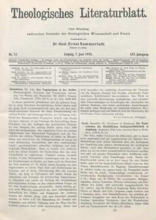 177-178 [Rezension] Haussleiter, Johannes, Der Vegetarismus in der Antike