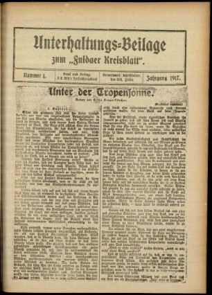 Ausgabe vom Sonntag, den 07. Januar 1917.