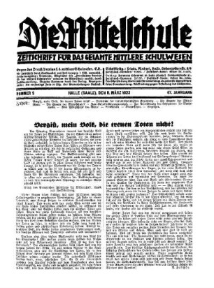 Vergiß, mein Volk, die treuen Toten nicht!