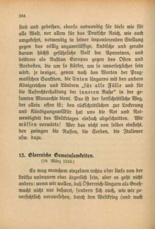 15. Glorreiche Gemeinsamkeiten.
