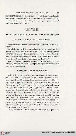 Chapitre III: Architecture civile du XIIIe siècle