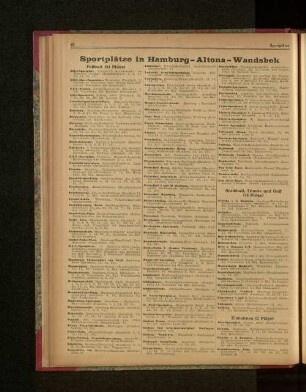 Sportplätze in Hamburg - Altona - Wandsbek