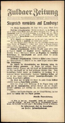 Ausgabe vom Sonntag, den 20. Juni 1915.