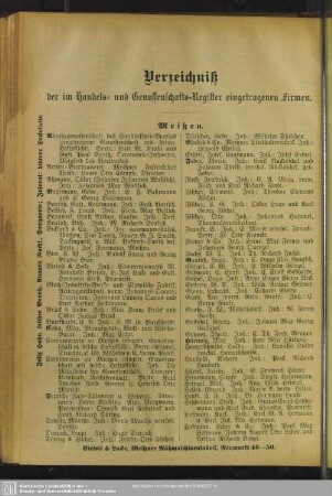 Verzeichniß der im Handels-Register eingetragenen Firmen