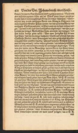 Von des Pri. Johans brieffe uberschrifft.