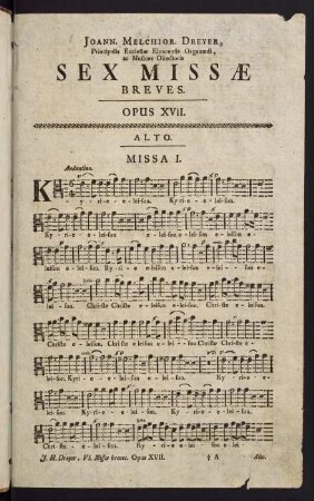 1-12, Alto. Missa I. - Missa II.