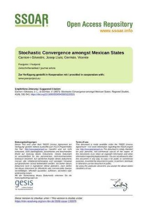 Stochastic Convergence amongst Mexican States