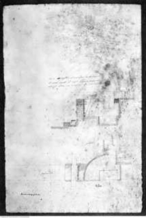 San Lorenzo fuori le Mura, piante, alzati, sezioni, particolari, 98 disegni, Loculo scoperto nell'escavazione dei fondamenti nel nuovo ingresso al Campo Verano ... angolo esterno verso la Basilica...